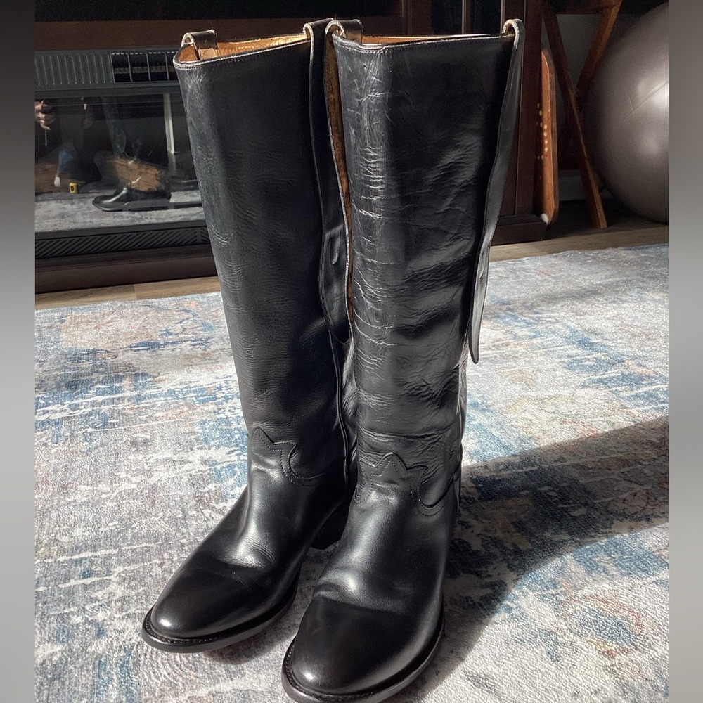 Vintage Men’s Tony Lama Model #6295 Black 18” Cowboy Boots